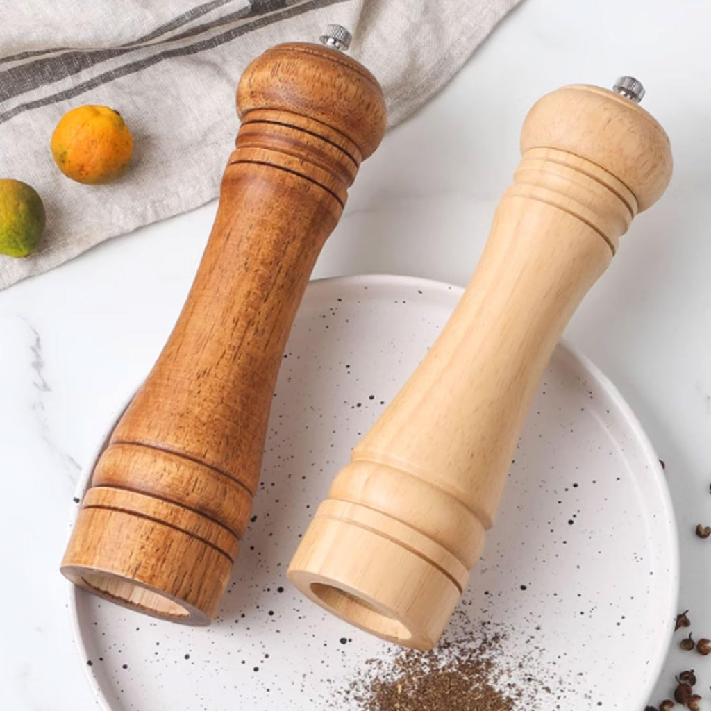 Oak Pepper Grinder with Adjustable Ceramic Core for Salt Pepper Sichuan Pepper and Seasoning Use