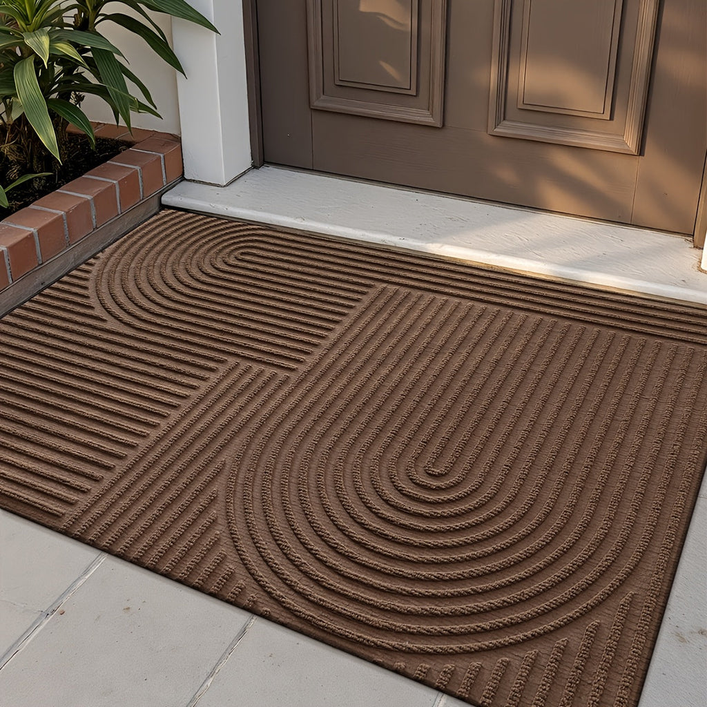 Waterproof Anti-Slip Floor Mat for Indoor and Outdoor Entrances, Dustproof Polyester Carpet with Durable PVC Bottom, Available in Grey and Black