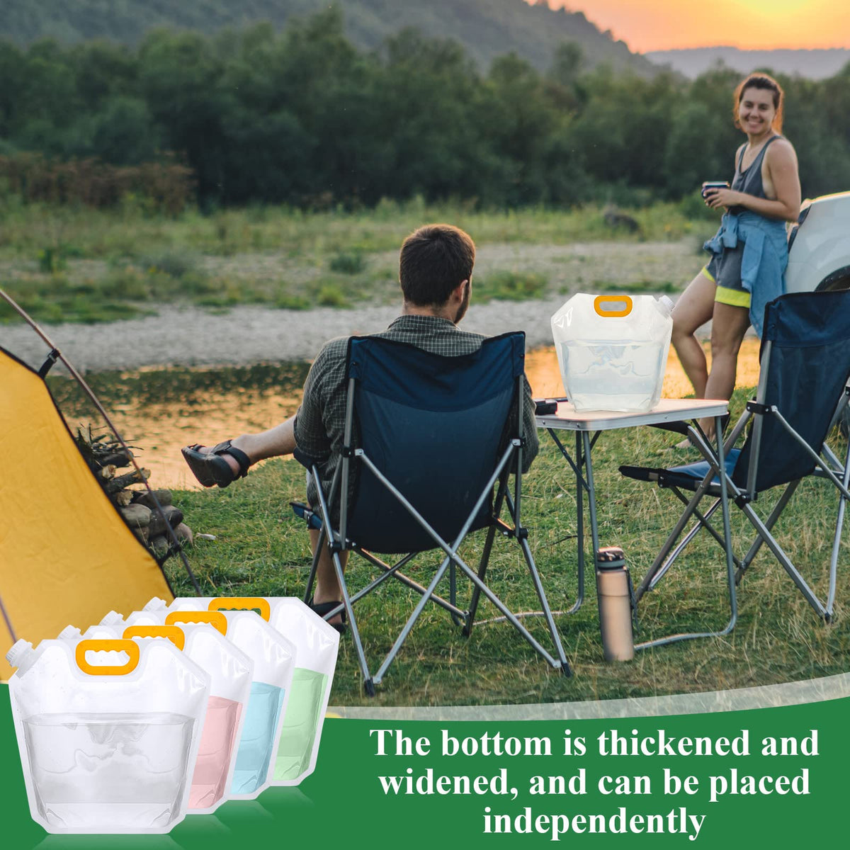 Portable Collapsible Water Storage Bag Leakproof Camping Container