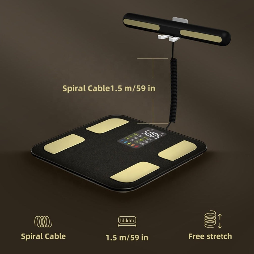 Smart Composition Scale with Handle Display and Bioimpedance Tracking for Bathroom Use