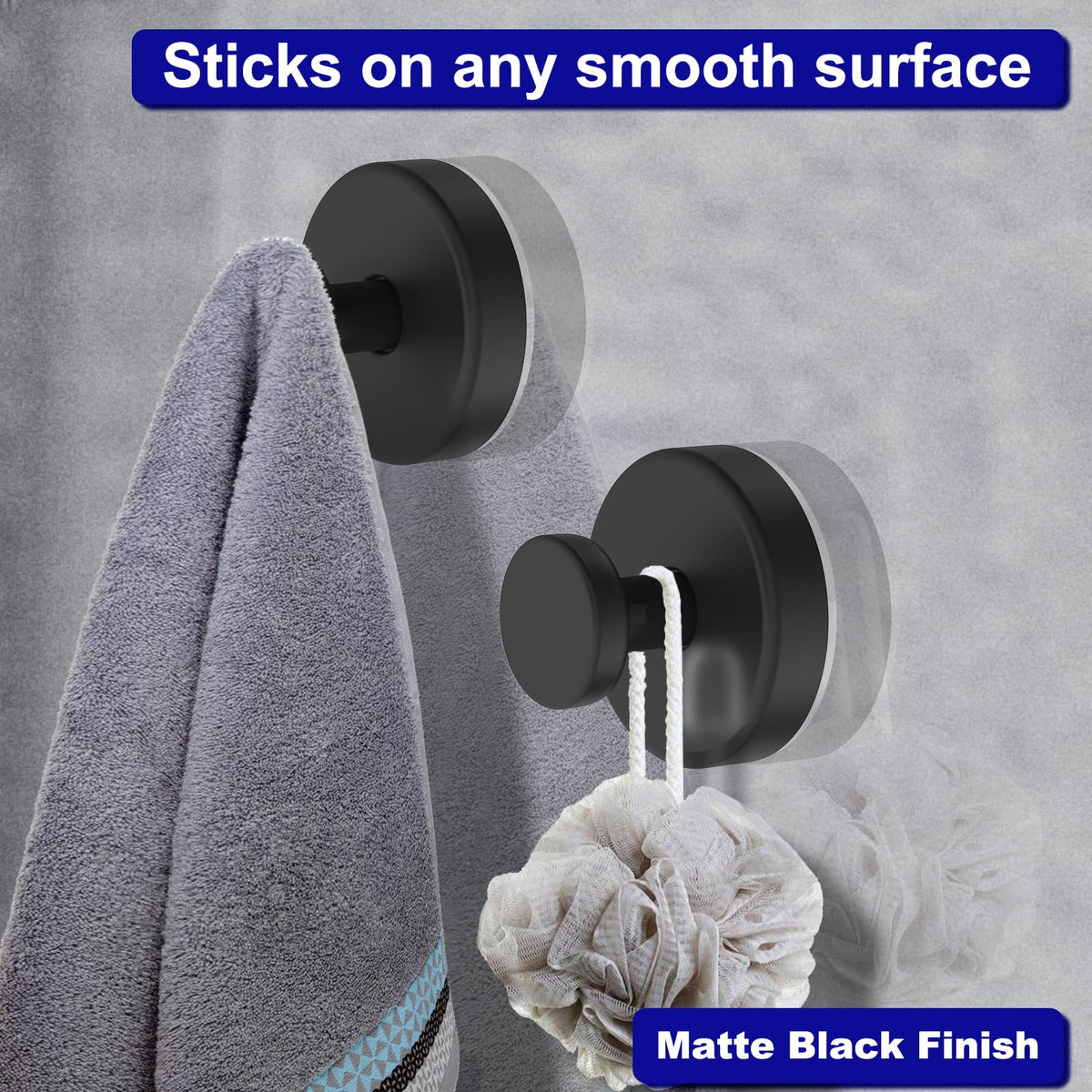 Suction Cup Hooks with Waterproof Stainless Steel Design for Bathroom and Kitchen Wall Hanging