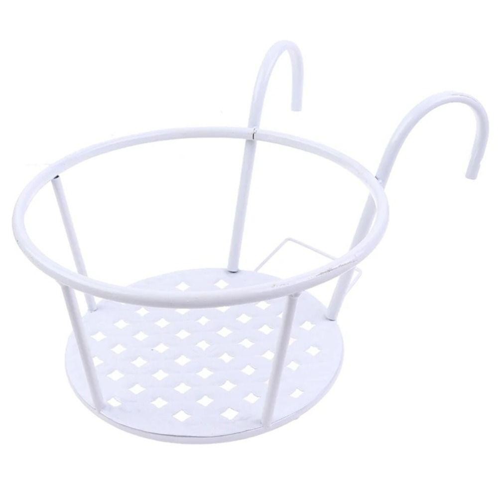 Balcony Plant Basket with Iron Hanging Hook Design for Outdoor Flower and Railing Display