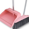 Long Handle Broom and Dustpan Set with Heavy-Duty Bristles for Indoor and Outdoor Cleaning