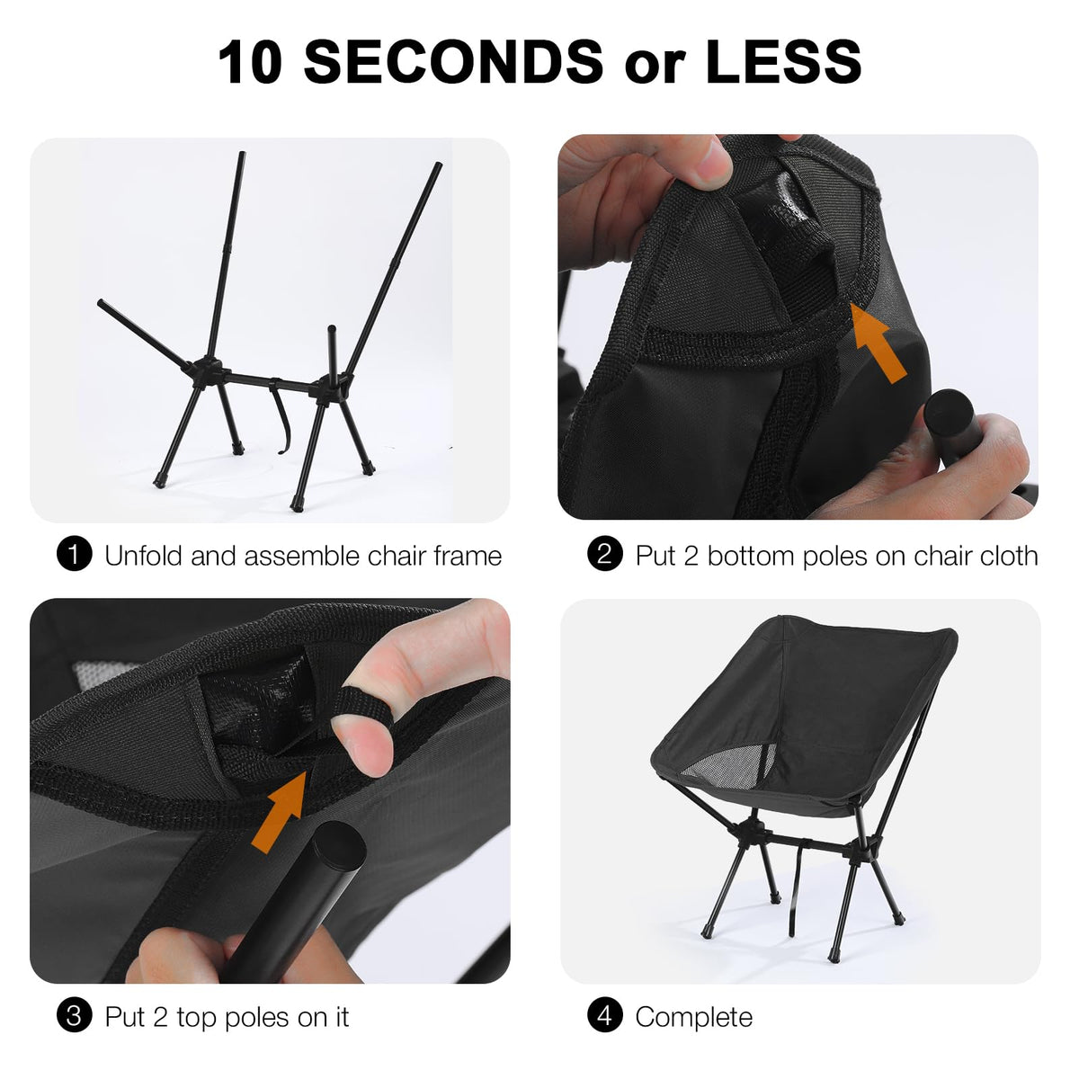 Ultralight Backpacking Moon Chair with Foldable Aluminum Frame for Camping Beach and Outdoor Travel