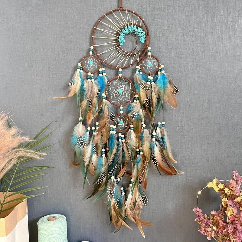 Handmade Boho Dream Catcher Wind Chime Wall Hanging for Bedroom Wedding Decor and Gift Use