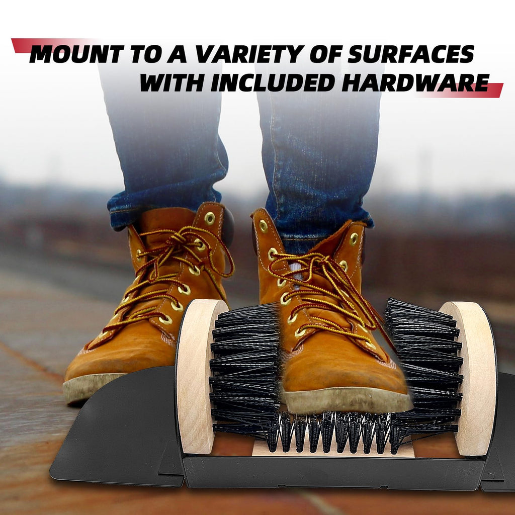 Outdoor Shoe Brush with Mud Scraper Design for All Season Footwear Cleaning and Entryway Use