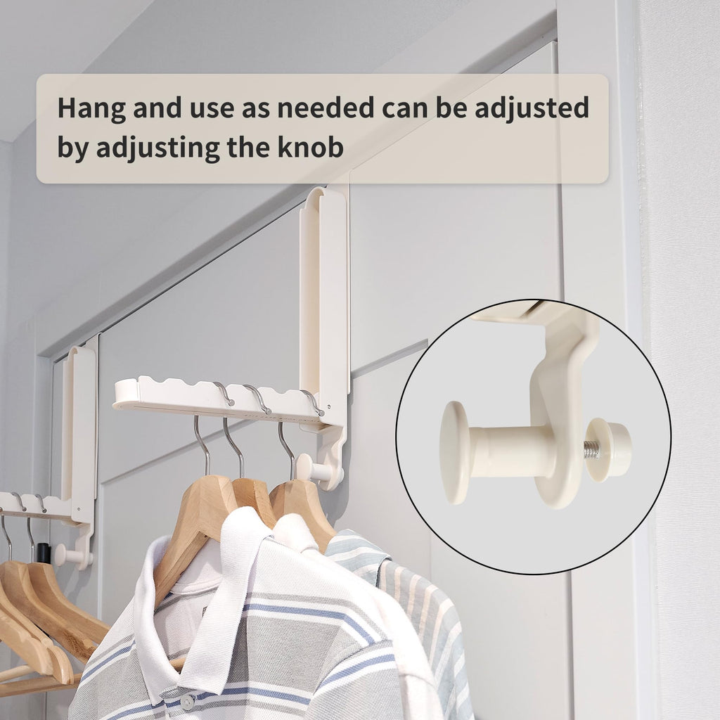 Door Hanger Rack with Retractable Aluminum Design for Bathroom and Bedroom Storage