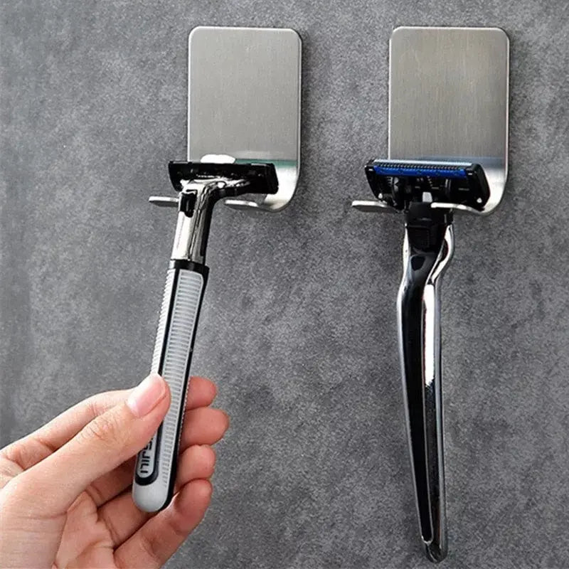 Razor Holder Hook with Heavy Duty Self Adhesive Stainless Steel Design for Bathroom and Kitchen Organization