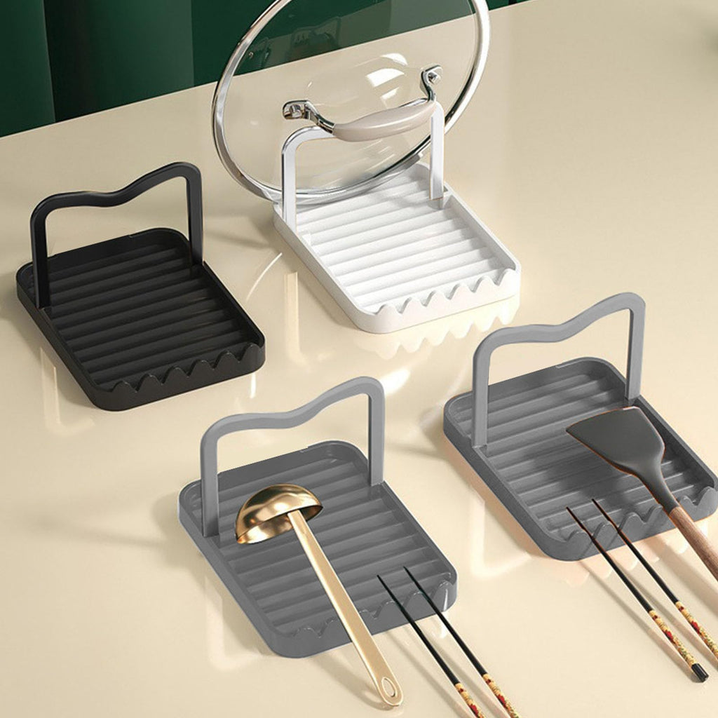 Foldable Pot Lid Holder and Spoon Rest for Kitchen Counter