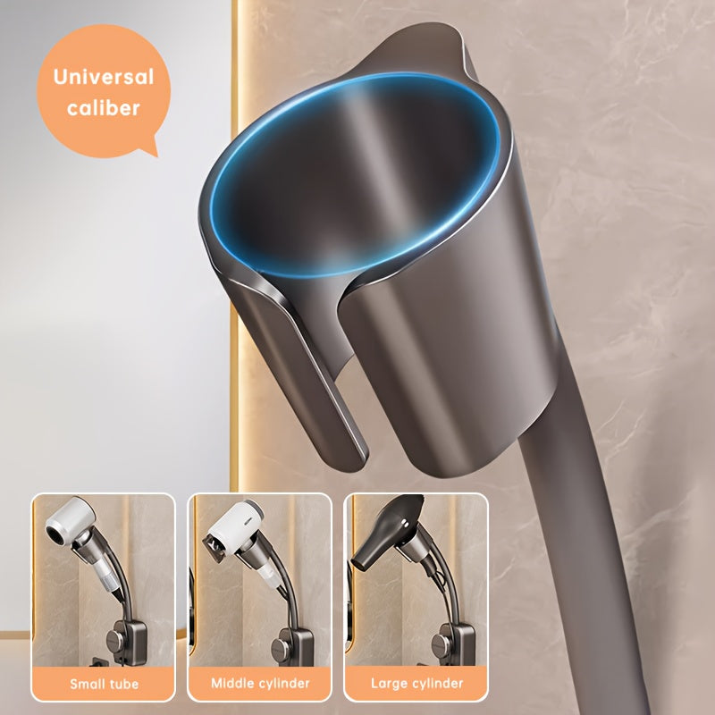 Suction Cup Hair Dryer Holder with Hands Free Adjustable Design for Bathroom Organization