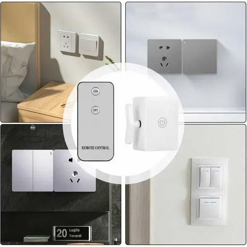 Wireless Remote Button Pusher with No Wiring Design for Lights Switches and Small Tools (Included Remote Control Switch)