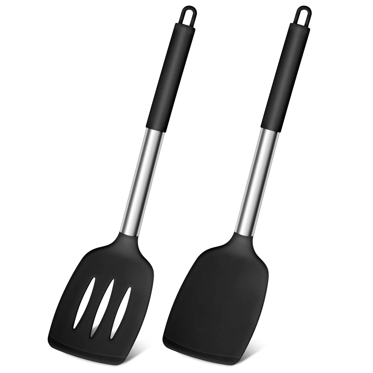 2 Pieces of Heat Resistant Silicone Spatula Set Non Stick Cooking Turner Kitchen Tools