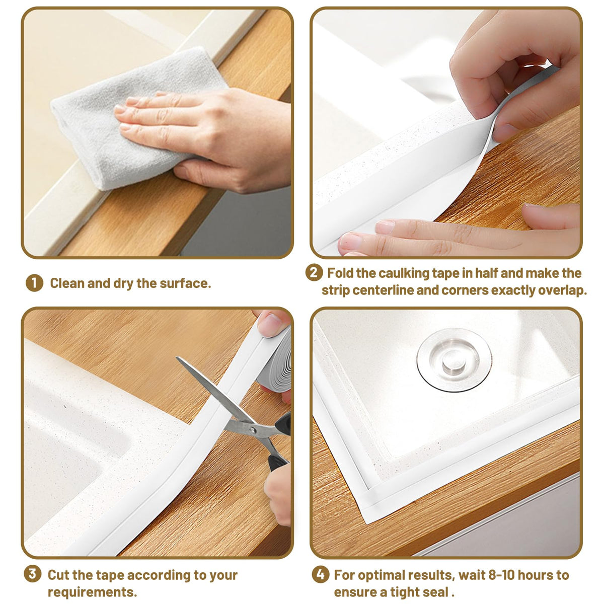 Waterproof Self Adhesive Caulk Tape Sealing Strip for Bathroom Kitchen Sink Tub and Wall Edges