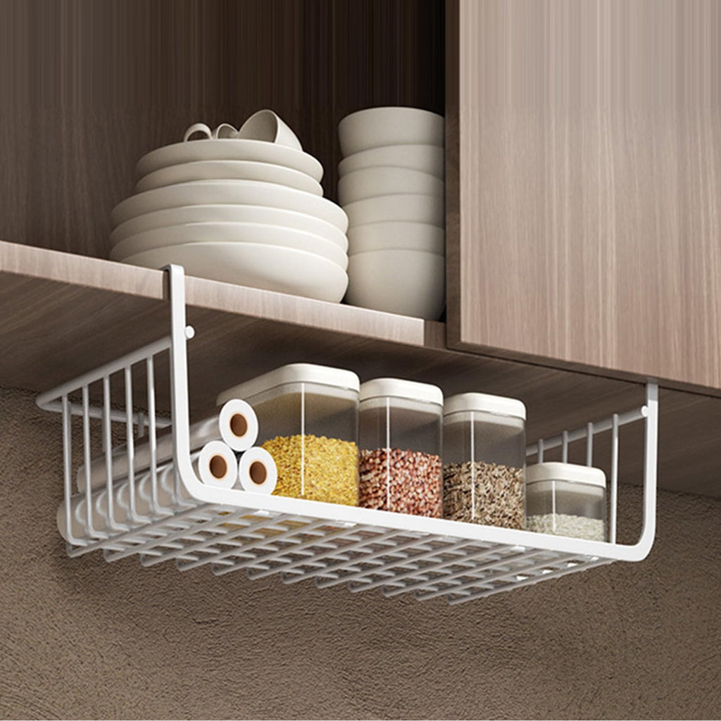 Iron Hanging Under Shelf Basket Kitchen Cabinet Organizer