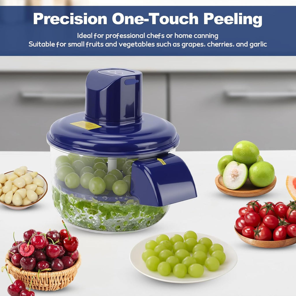 Rechargeable Electric Fruit Peeler with Brushless Motor Design for Grapes Garlic and Small Produce Preparation