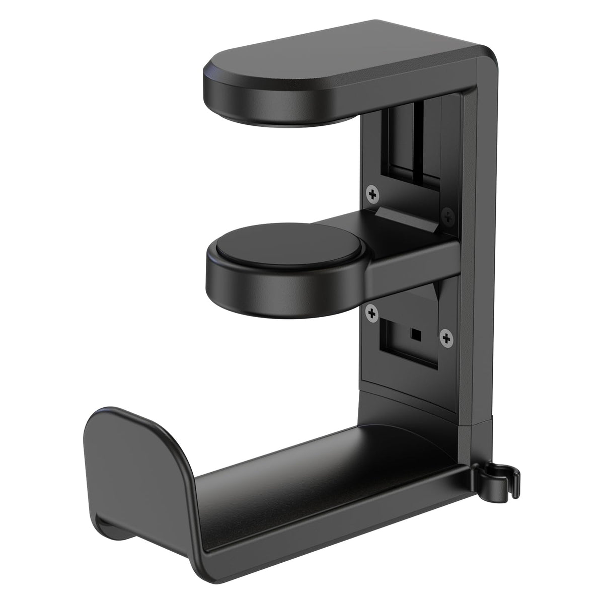 Rotatable Extendable Under Desk Clamp Headphone Stand with Support for Gaming or Office Headsets