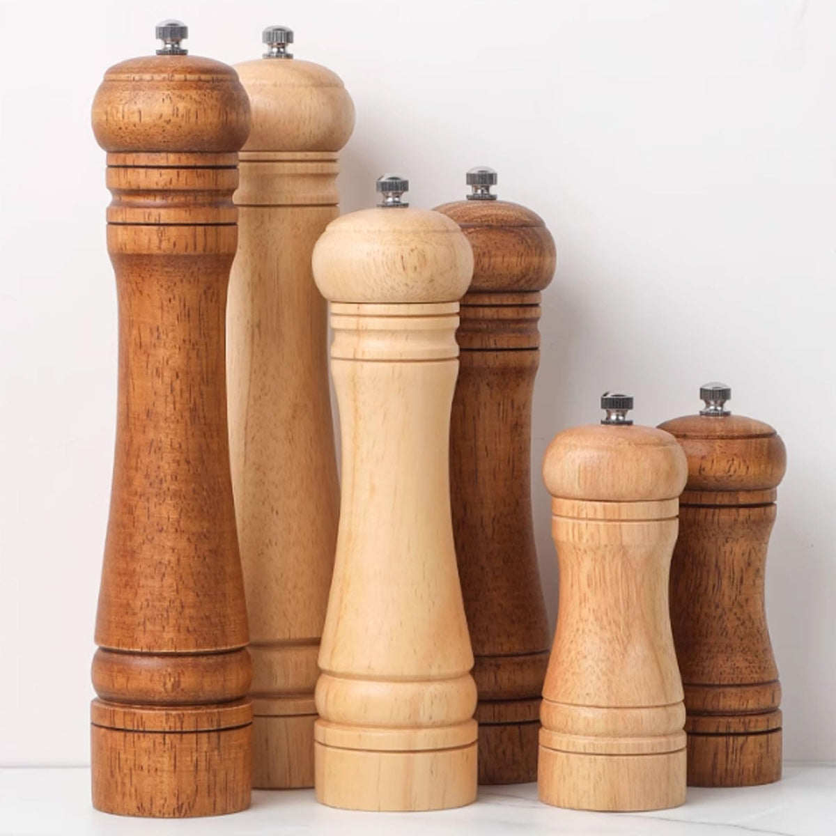 Oak Pepper Grinder with Adjustable Ceramic Core for Salt Pepper Sichuan Pepper and Seasoning Use