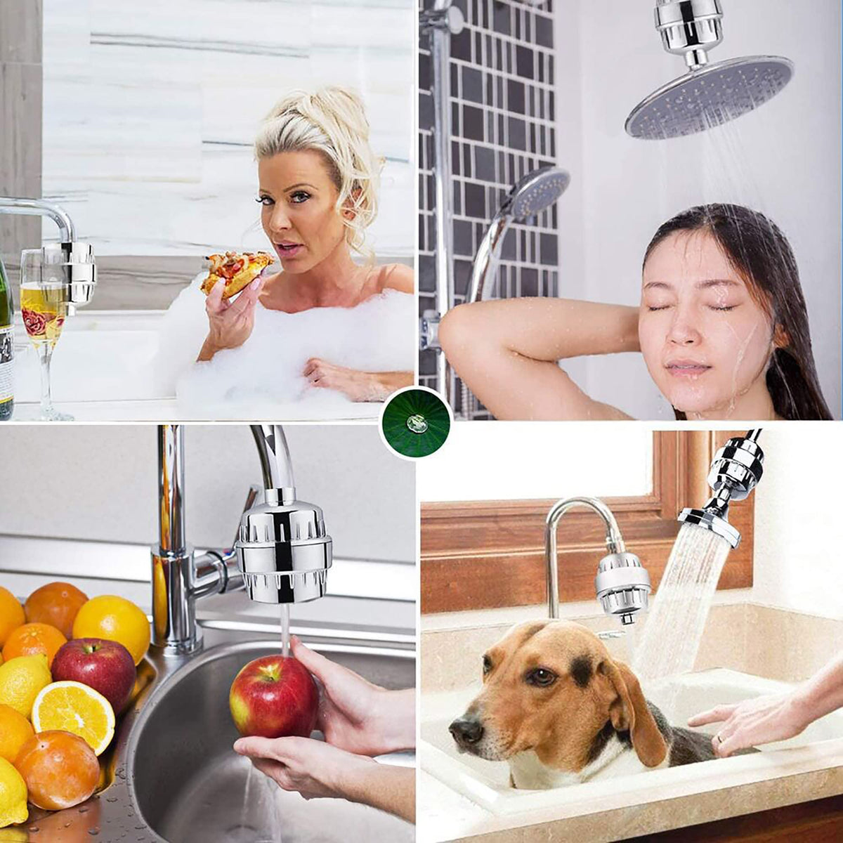 Stainless Steel Shower Filter with Multi Stage Cartridge Design for Standard Bathroom Fixtures