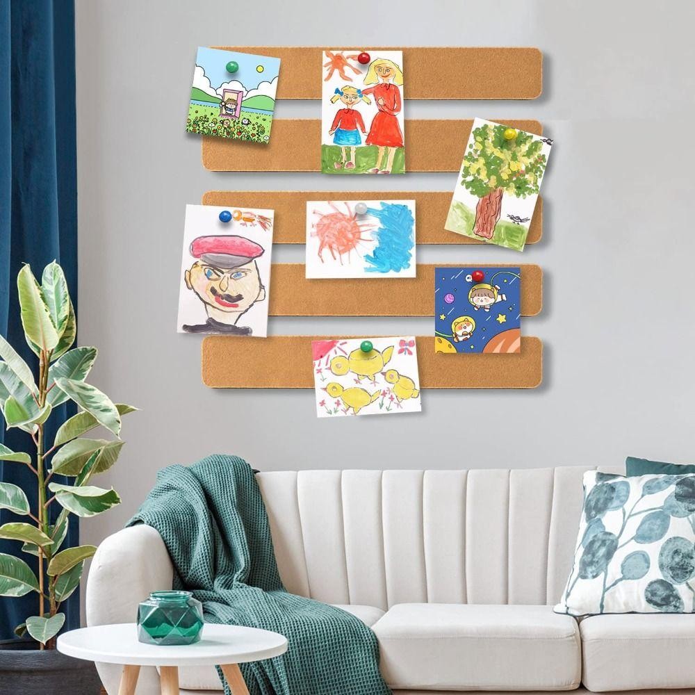 Removable Cork Board Wall Message Board Set for Office Notes, Photo Display and Home Desk Organization
