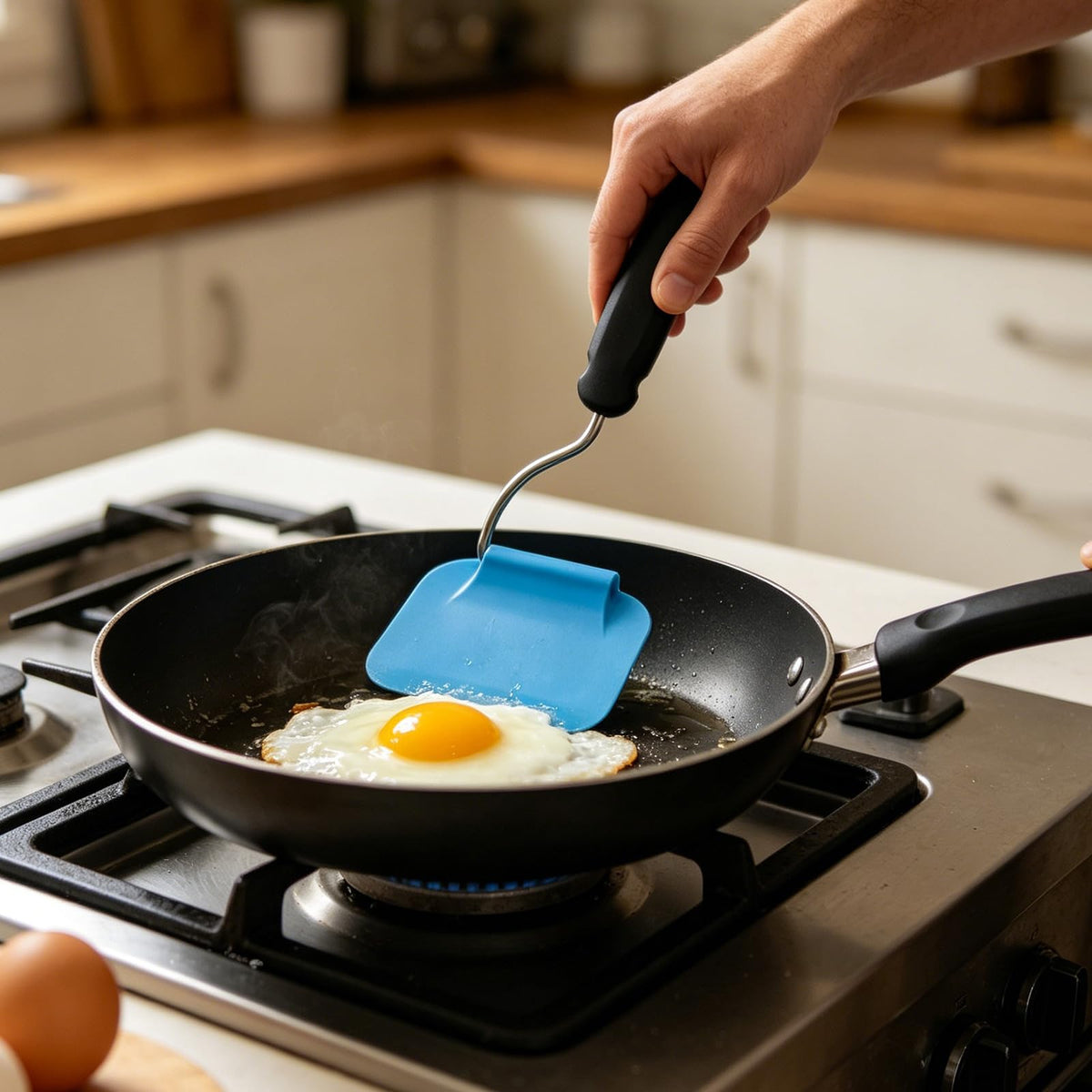 Stainless Steel Spatula with Adjustable Angle Design for Frying and Flipping