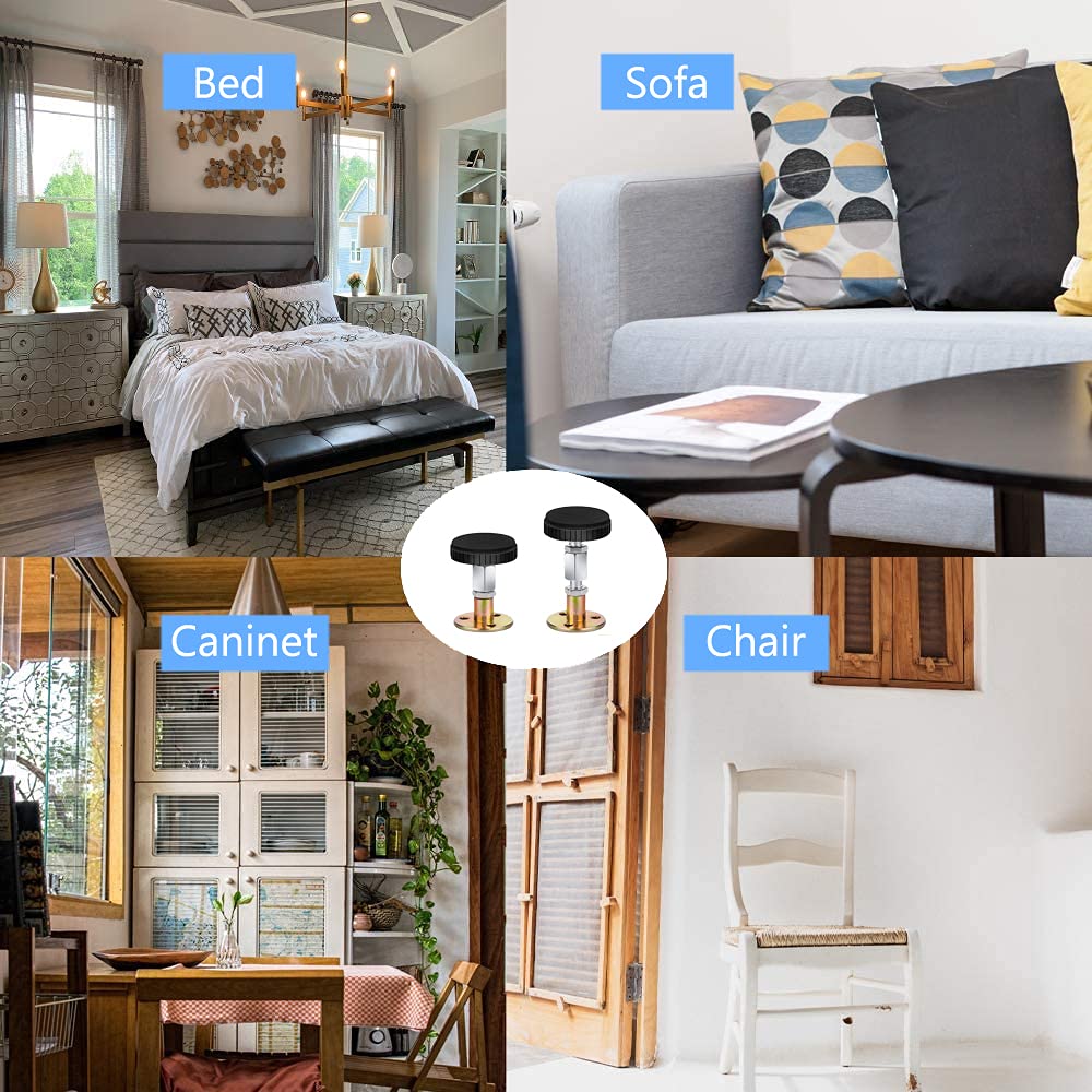 Adjustable Bed Frame Stabilizer with Self Adhesive Threaded Support for Furniture Anti Shake Use