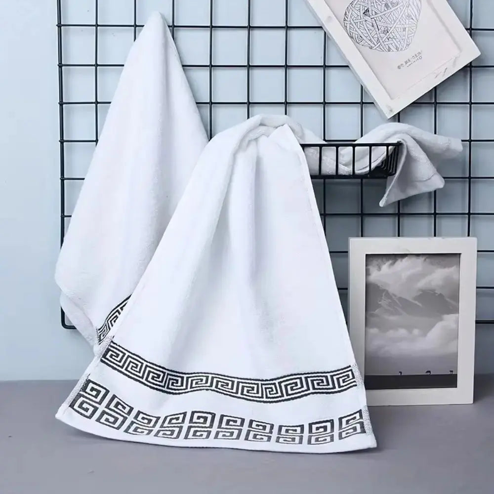 Quick-Dry Cotton Bath Towel Set with Thick Soft Texture for Daily Bathroom Use