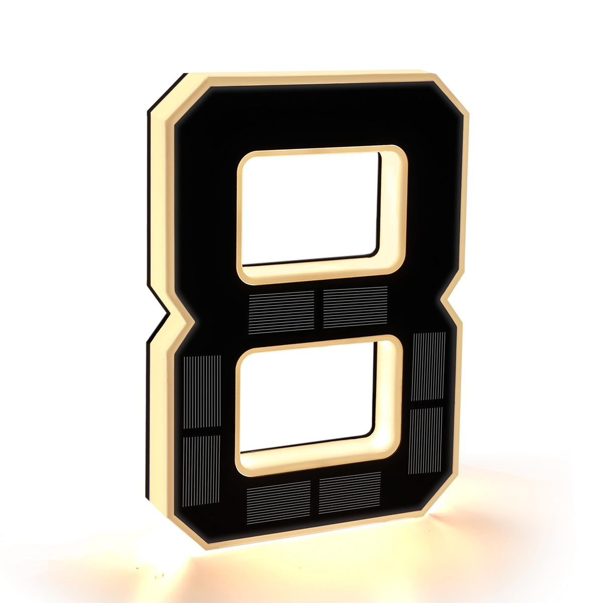 Solar LED Address Plaque with Waterproof Illuminated House Number Design for Outdoor Wall Mounting