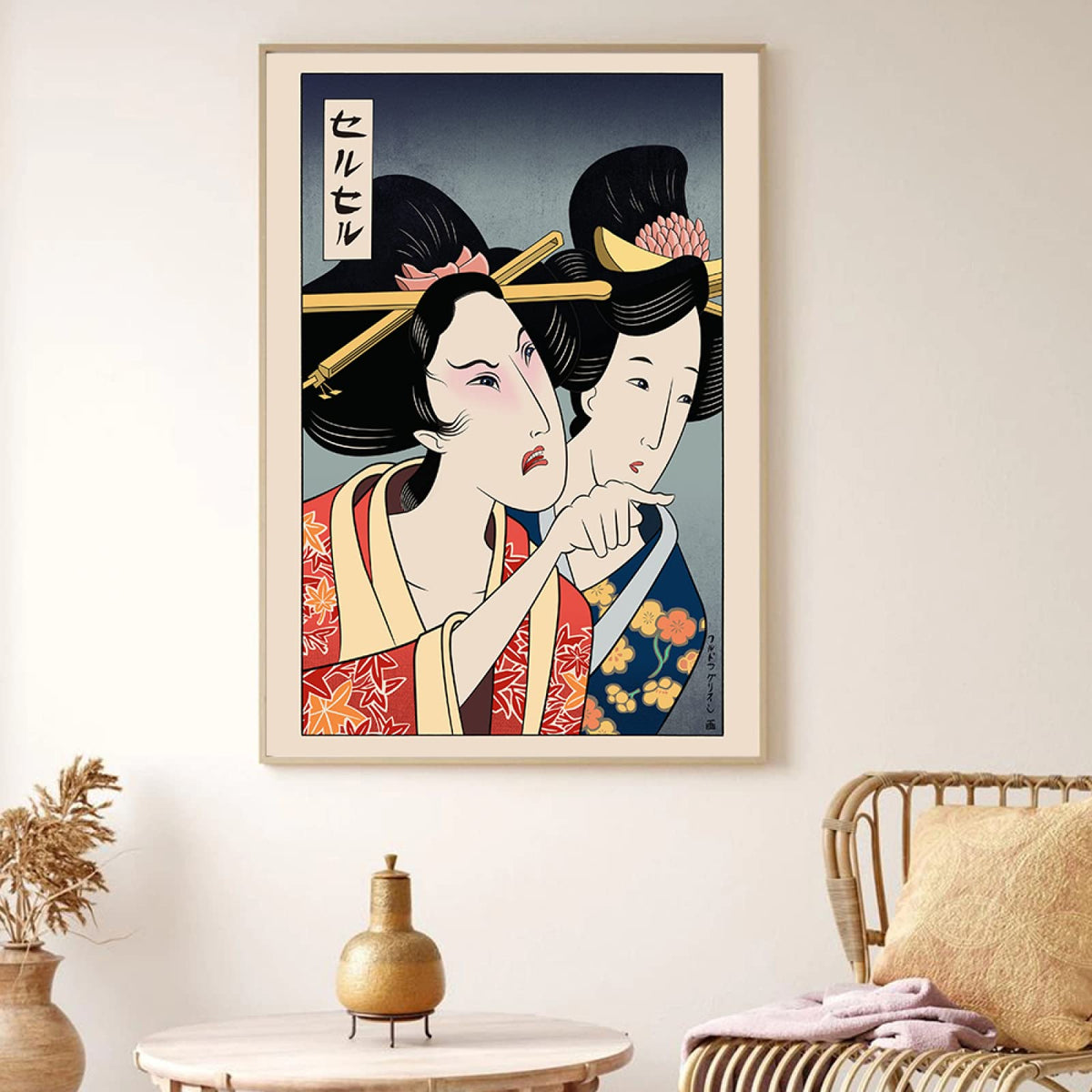 Frameless Anime Canvas Wall Art with Humorous Vintage Print Design for Living Room and Kitchen Decor (Painting Only)