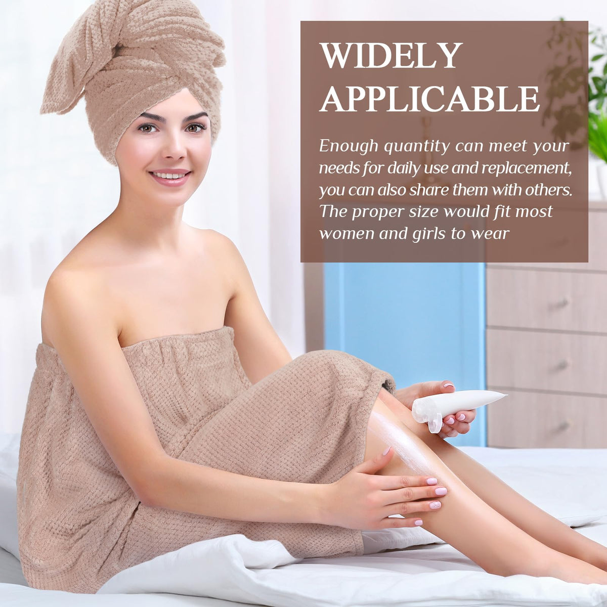 Bath Towel Wrap Set with Quick Dry Microfiber Design for Home Shower and Spa Use