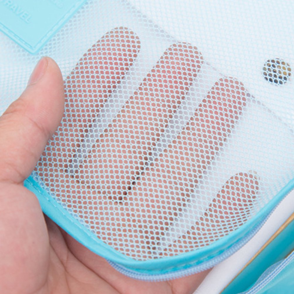 Six-Piece Travel Packing Cubes Set with Mesh Panels for Luggage and Suitcase Organization