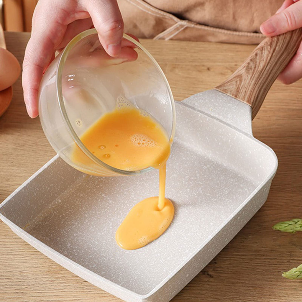Rectangular Nonstick Omelette Pan with Japanese-Style Flat Surface for Breakfast Cooking