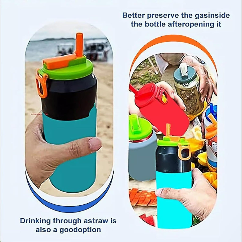 Reusable Can Lid Cover with Straw-Friendly Opening for Soda Juice and Canned Beverages