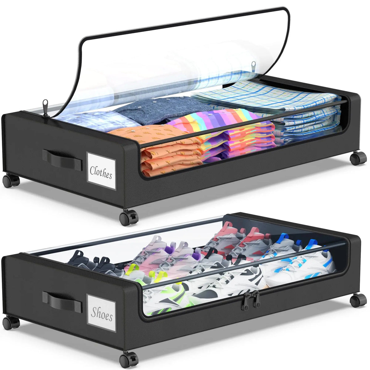 Rolling Under Bed Storage Drawer with Wheels for Clothes