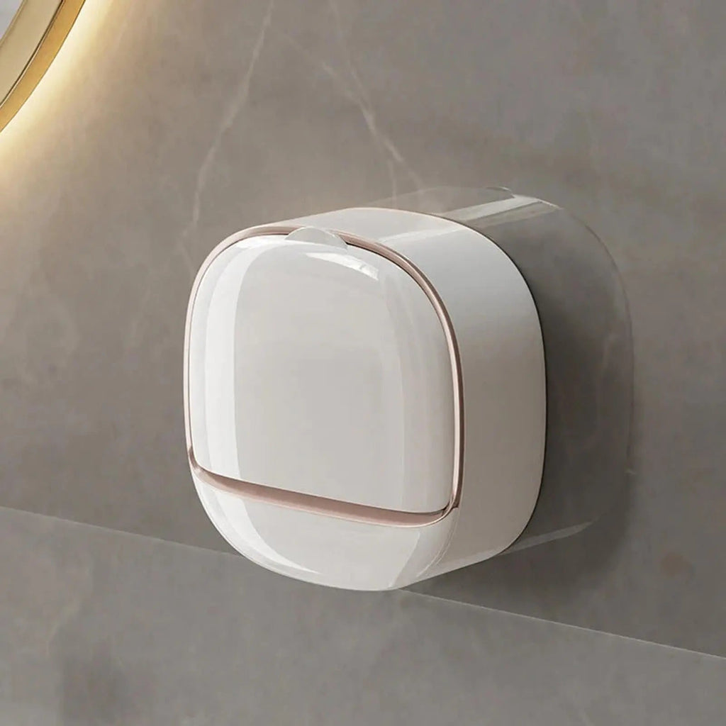2Pcs Luxury Wall Mounted Soap Holder with Drain Tray and Adhesive Installation for Shower and Bathroom Use