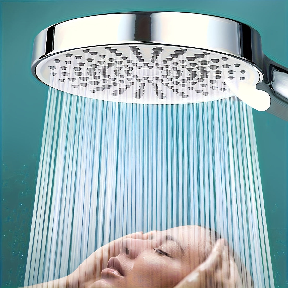 Ceiling Mounted Shower Head with 25cm Rainfall Top Spray Design for Bathroom Shower Setups (Shower head + 1.5-meter black Hose + Base)