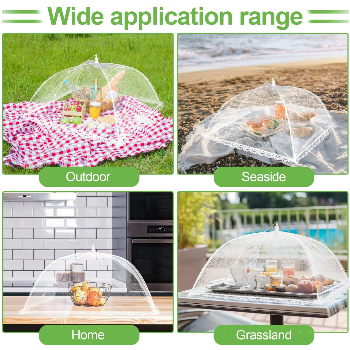 Foldable Food Mesh Cover Pop Up Umbrella Food Tent for Protecting Meals Fruit Vegetables from Flies Outdoors