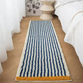 Geometric Bath Mat with Soft Flocking Fabric and Anti-Slip Base for Bathroom Use