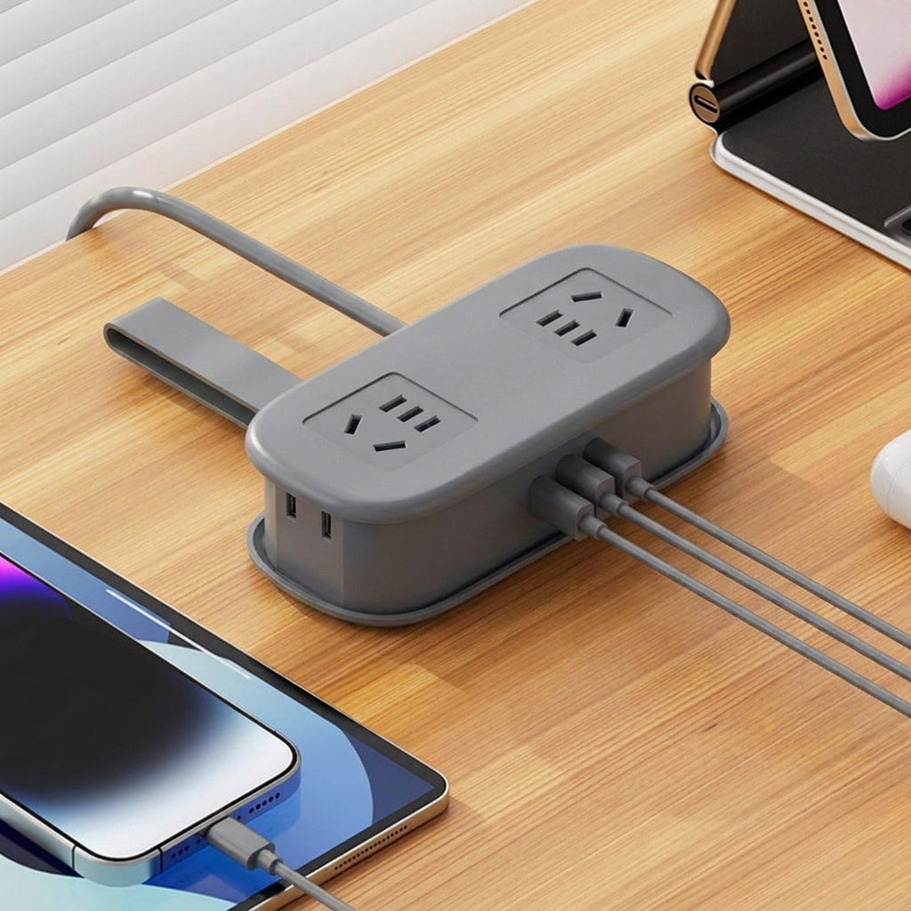 Compact Travel Power Strip with USB C Charging and Four Outlet Design for Cruise and Daily Travel Use