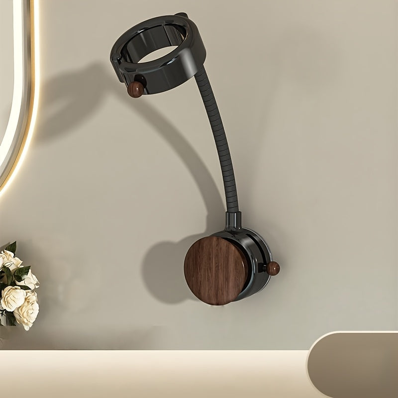 Rotatable Hair Dryer Holder with Adjustable Wall Mount Design for Bathroom Storage