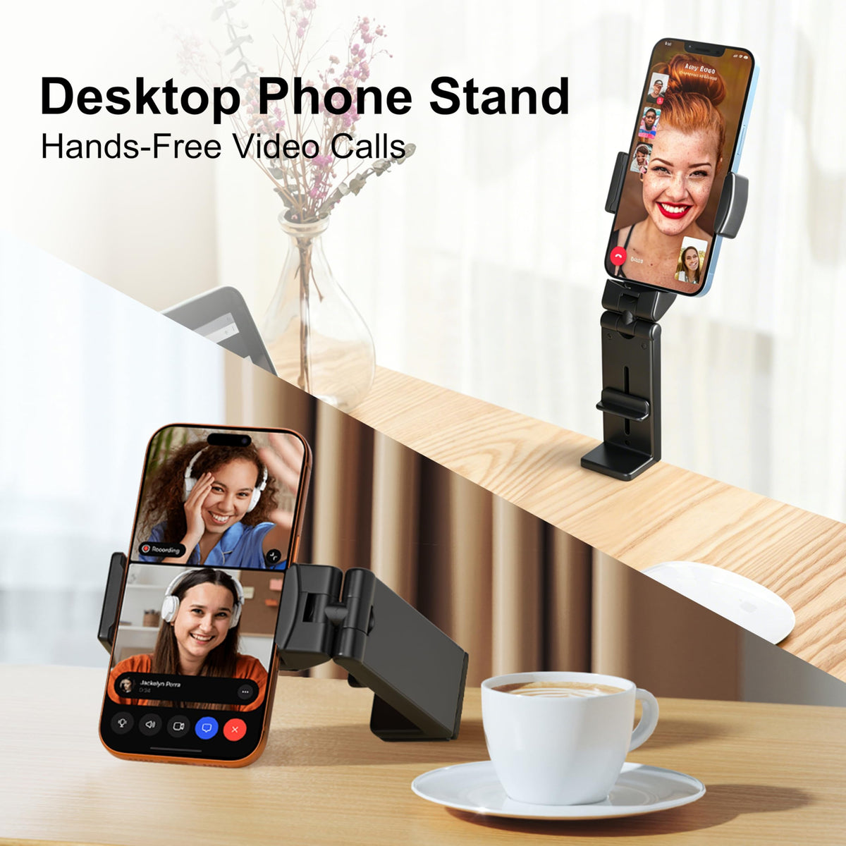 Universal Airplane Phone Holder Mount with Dual 360 Rotation for Hands Free Travel Viewing