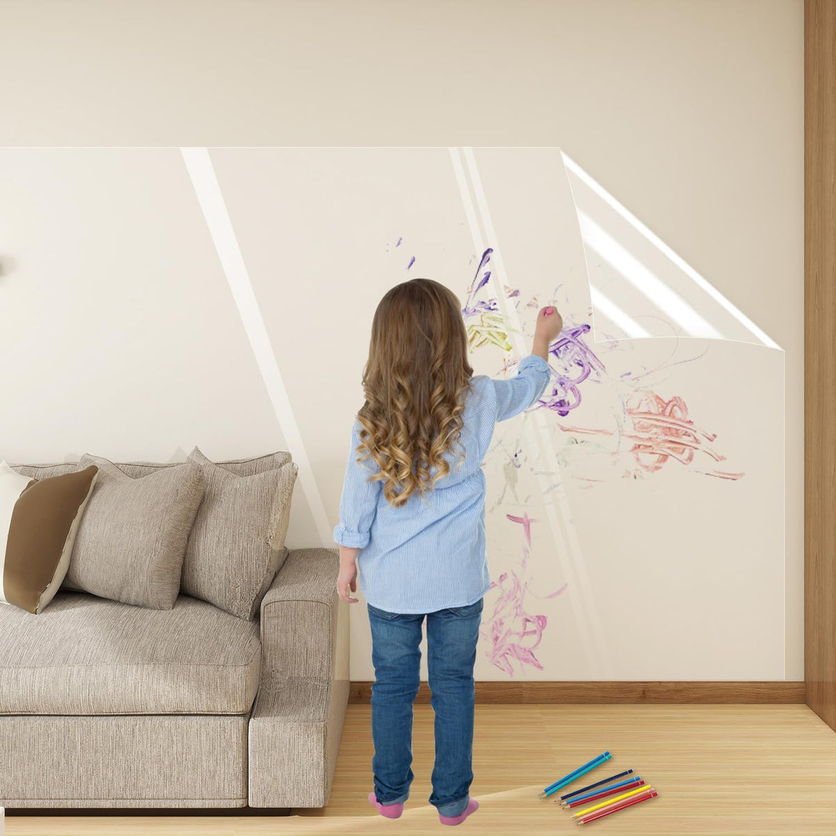 Transparent Clear Contact Paper Roll Waterproof Glossy Self Adhesive Film for Cabinets, Drawers, Shelves and Countertops