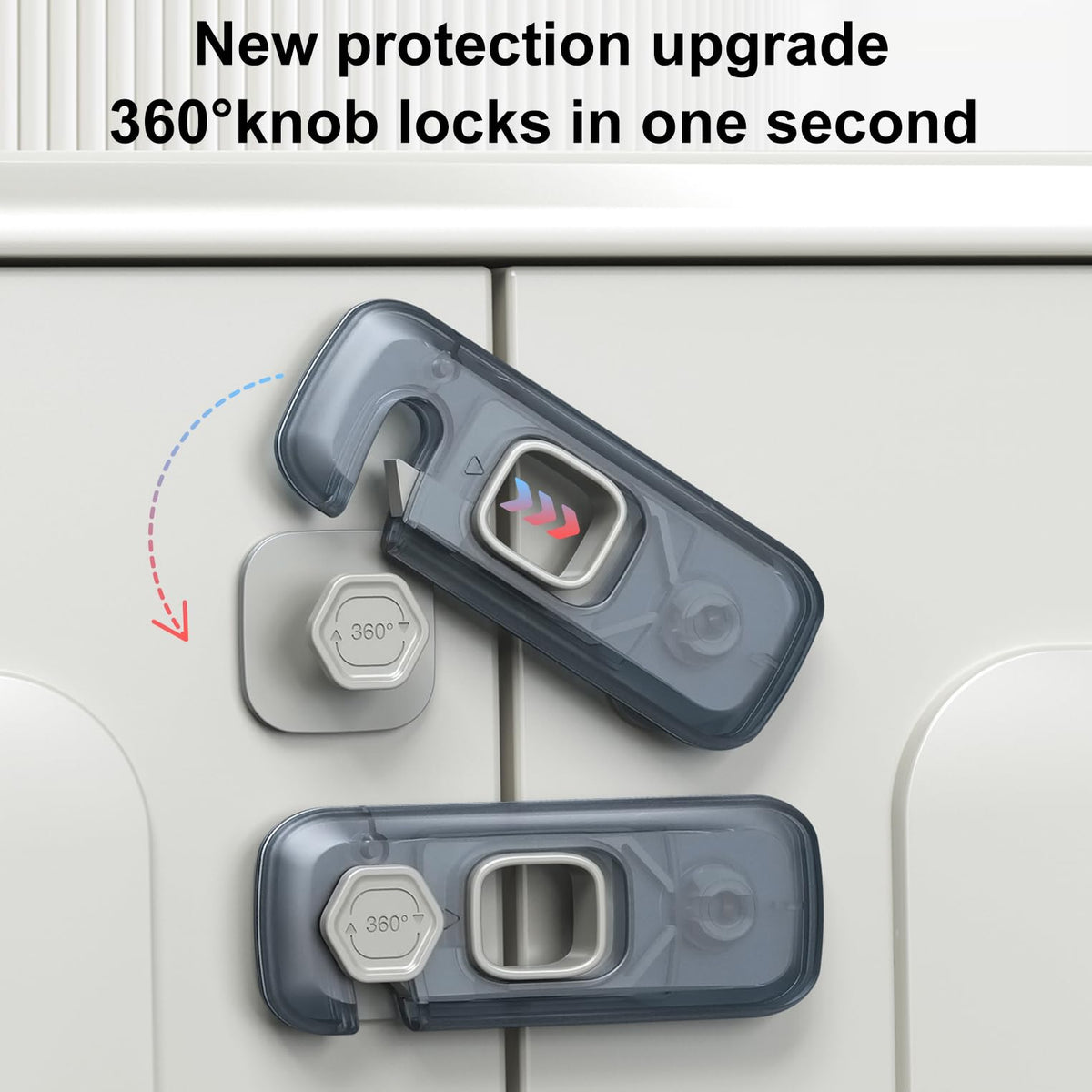 Child Proof Refrigerator Lock with Strong Adhesive Pads and Clear ABS Design for Cabinets, Ovens, and Home Safety