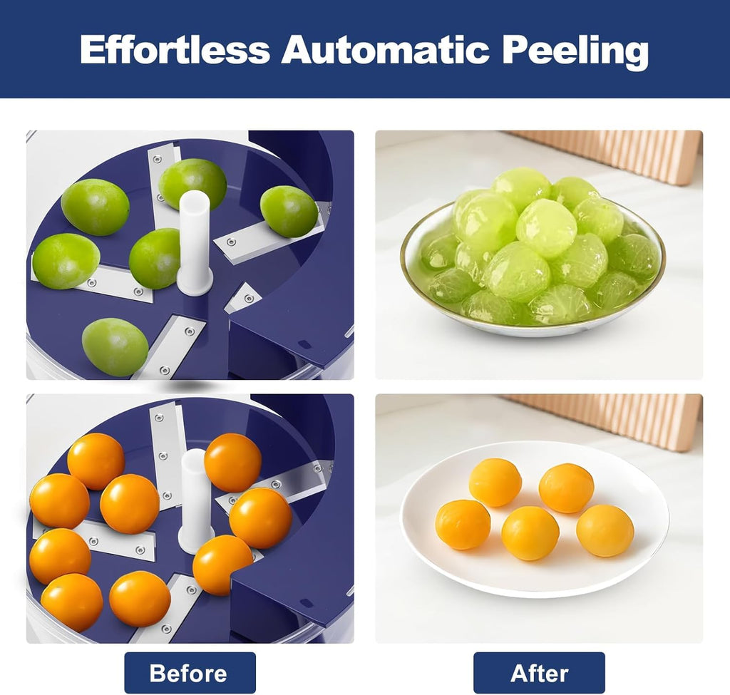 Rechargeable Electric Fruit Peeler with Brushless Motor Design for Grapes Garlic and Small Produce Preparation