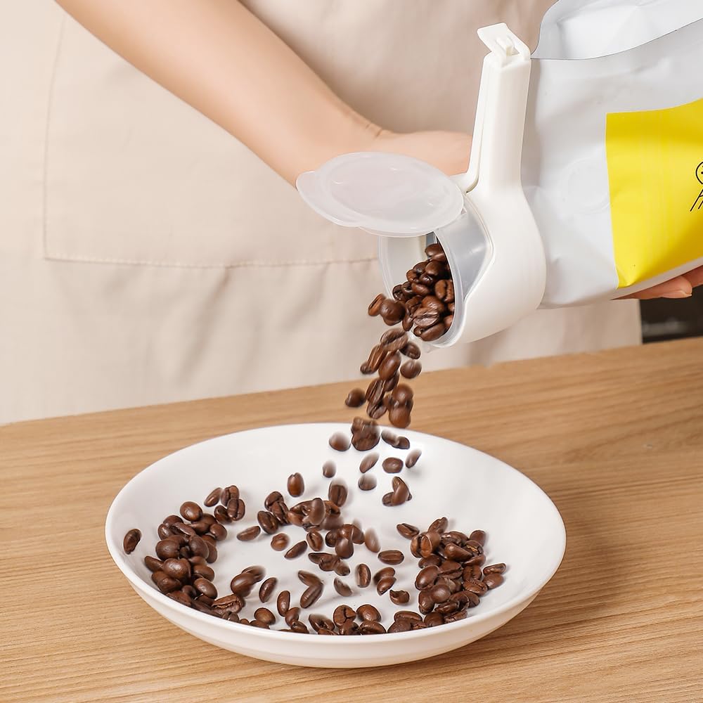 Pour Spout Bag Clips with Sealing Design for Snacks Cereal and Food Storage Bags (4 Pcs)