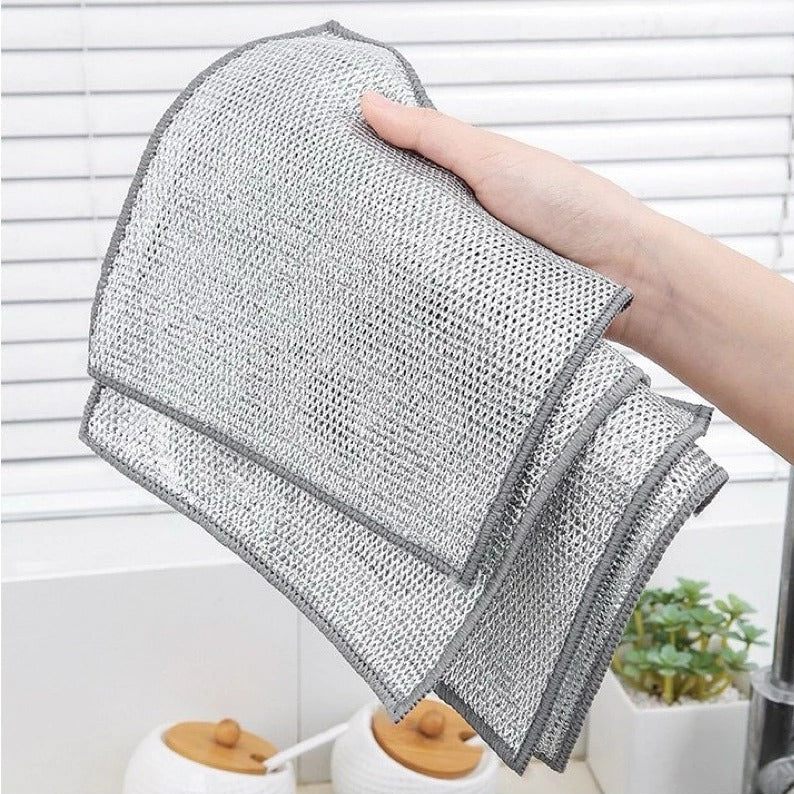 30 Pcs of Non Scratch Polyester Dishcloth Set with Dual Texture Design for Kitchen and Home Cleaning