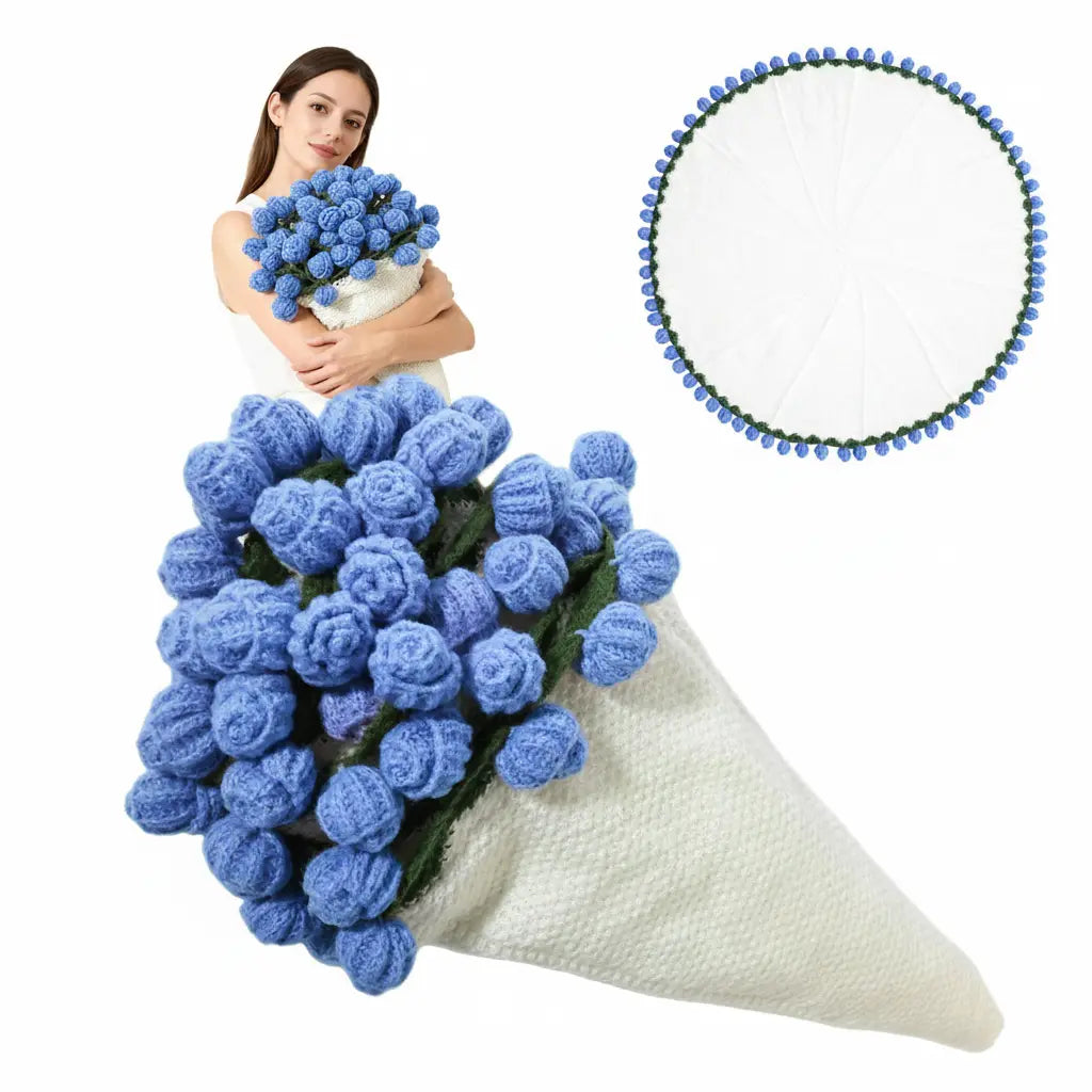 Crochet Rose Blanket with Handcrafted Floral Design for Cozy Home Decor