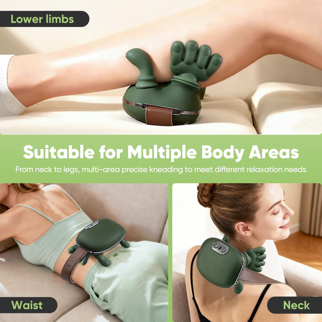 Heated Neck Shoulder Massager Electric Kneading Massage Pillow for Back Waist Leg Relaxation