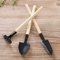 3 Pcs Mini Gardening Kit with Metal Tools and Wooden Handles for Seedling Transplanting and Indoor Outdoor Plant Care
