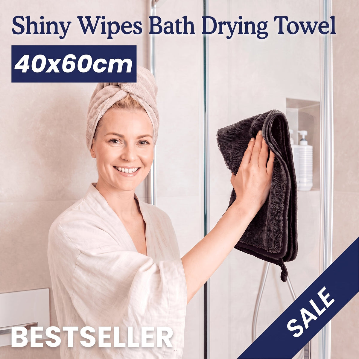 Microfiber Drying Towel with Quick Dry Absorbent Weave for Bath and Home Use