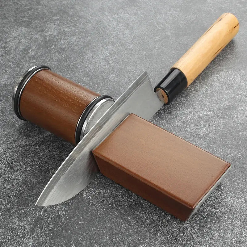 Rolling Knife Sharpener Kit with Magnetic Holder Diamond Stone 15 and 20 Degree